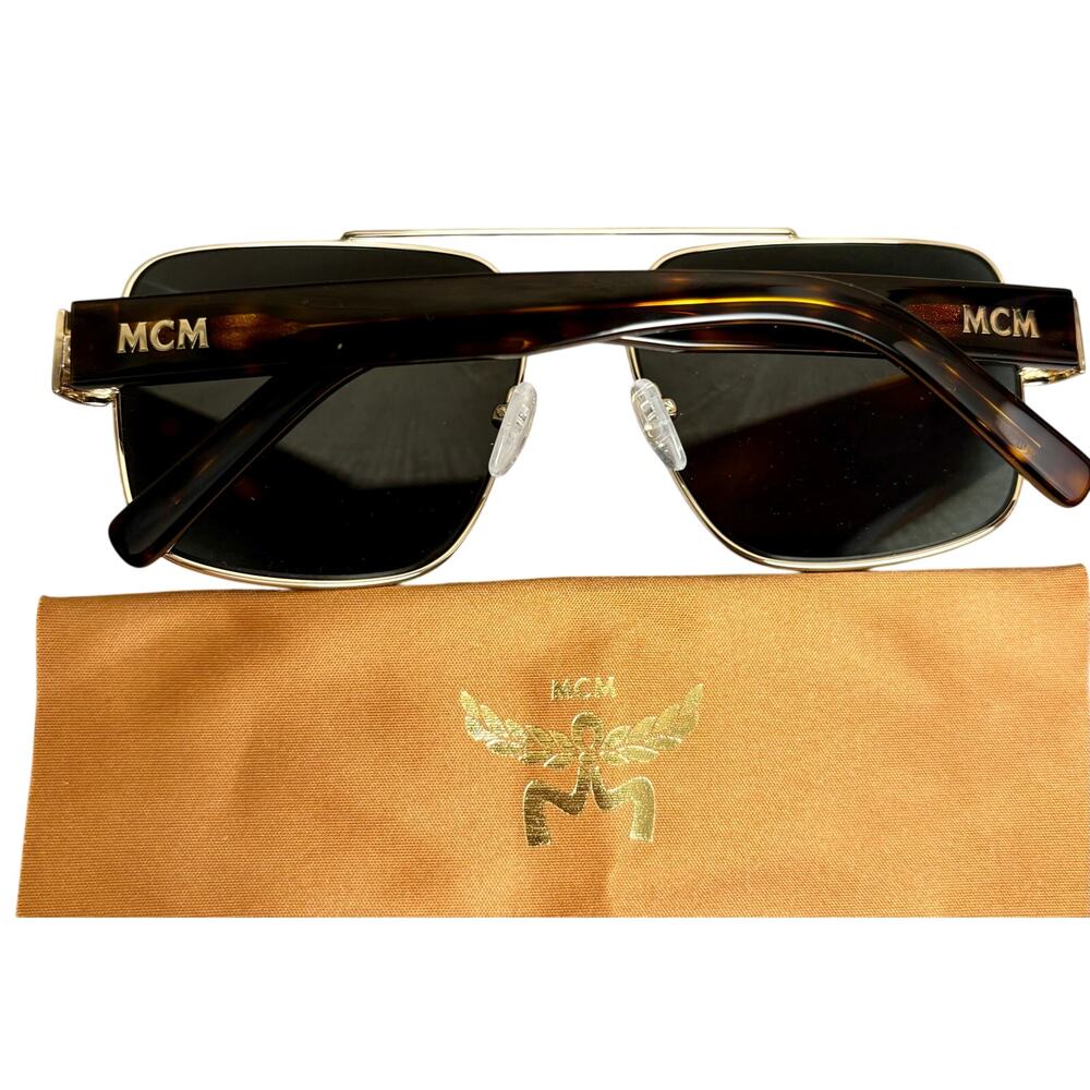 NEW MCM Unisex Aviator Sunglasses w/ Leather Side Pouch - Picture 5 of 8